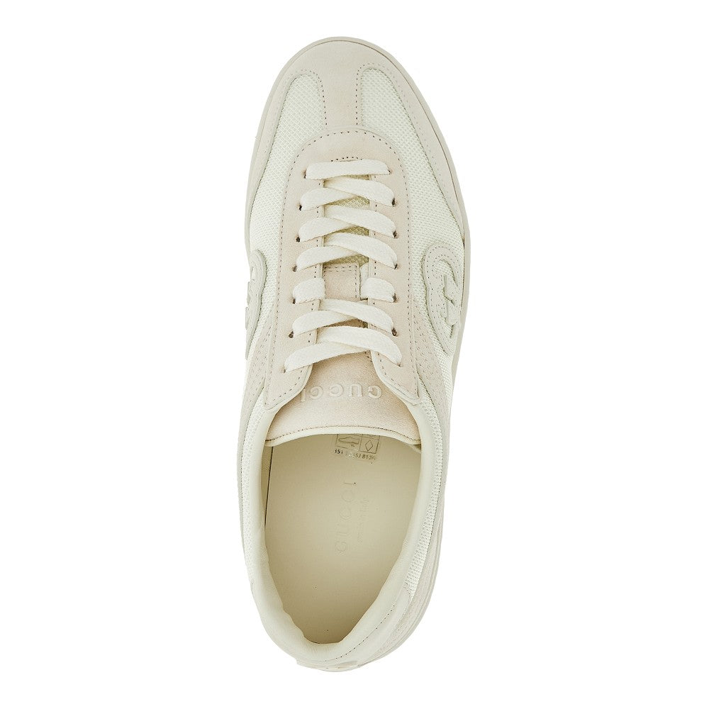 Mesh and suede leather sneakers