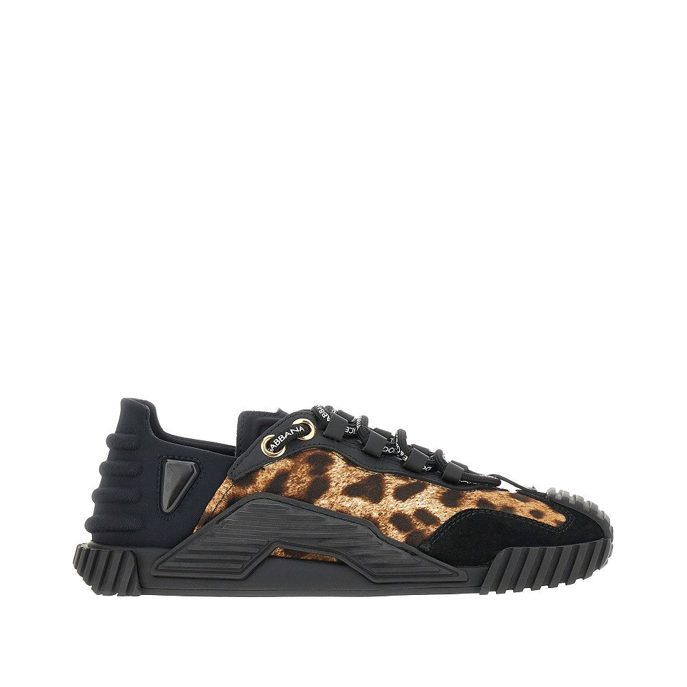 Sneakers NS1 in tessuto leopardato