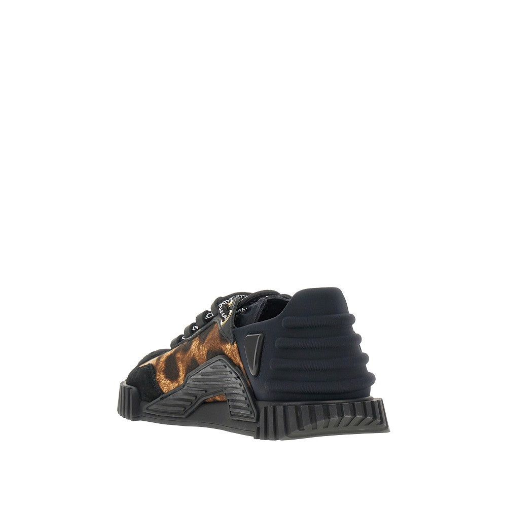 Sneakers NS1 in tessuto leopardato