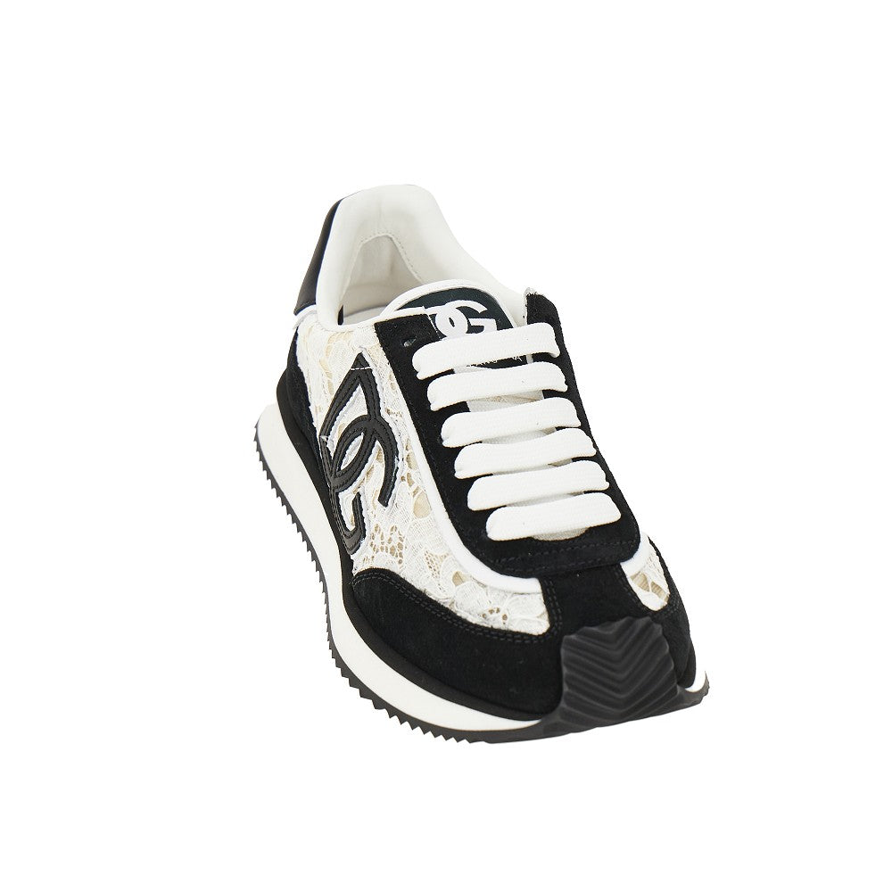 Lace and suede leather 'DG Aria' sneakers