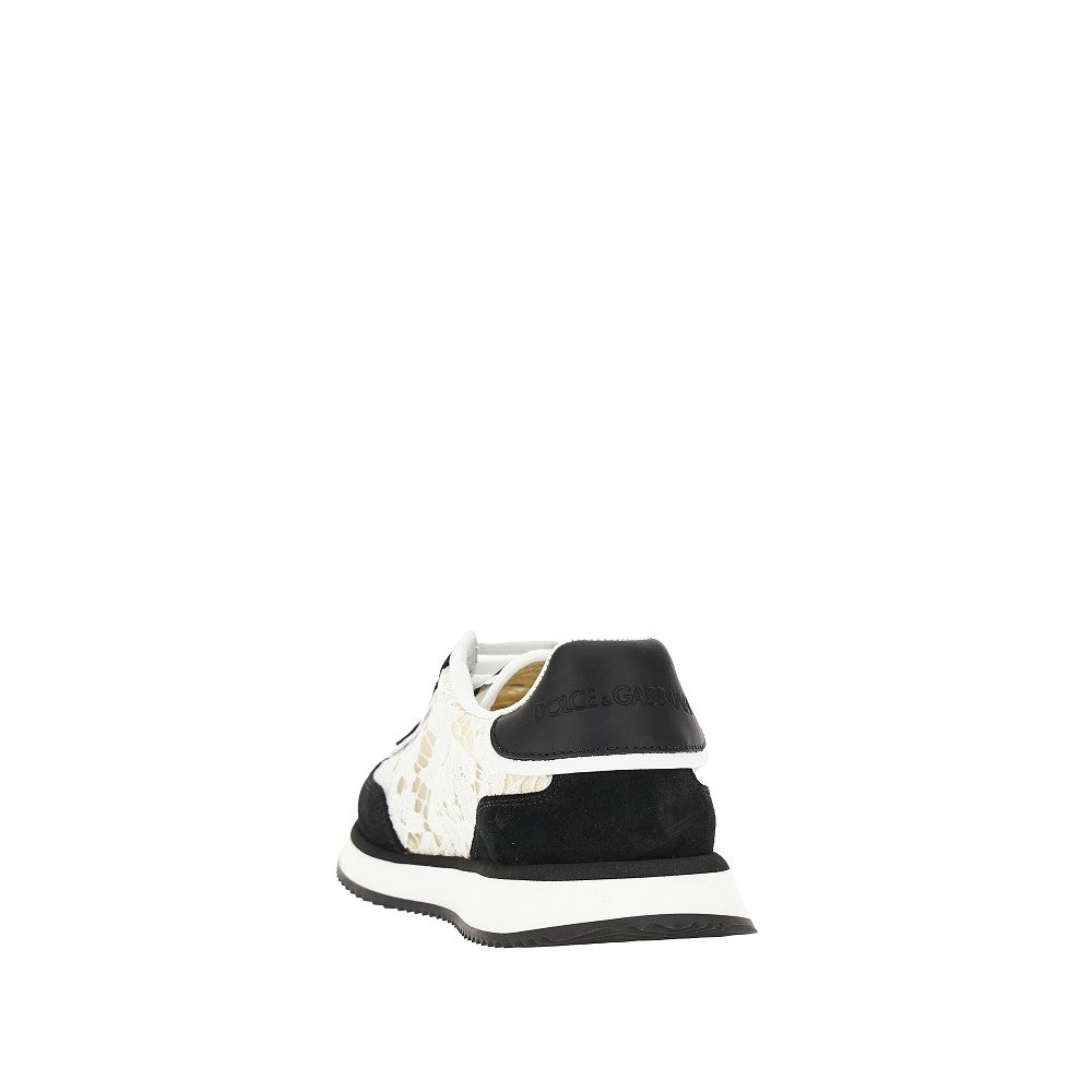 Lace and suede leather 'DG Aria' sneakers