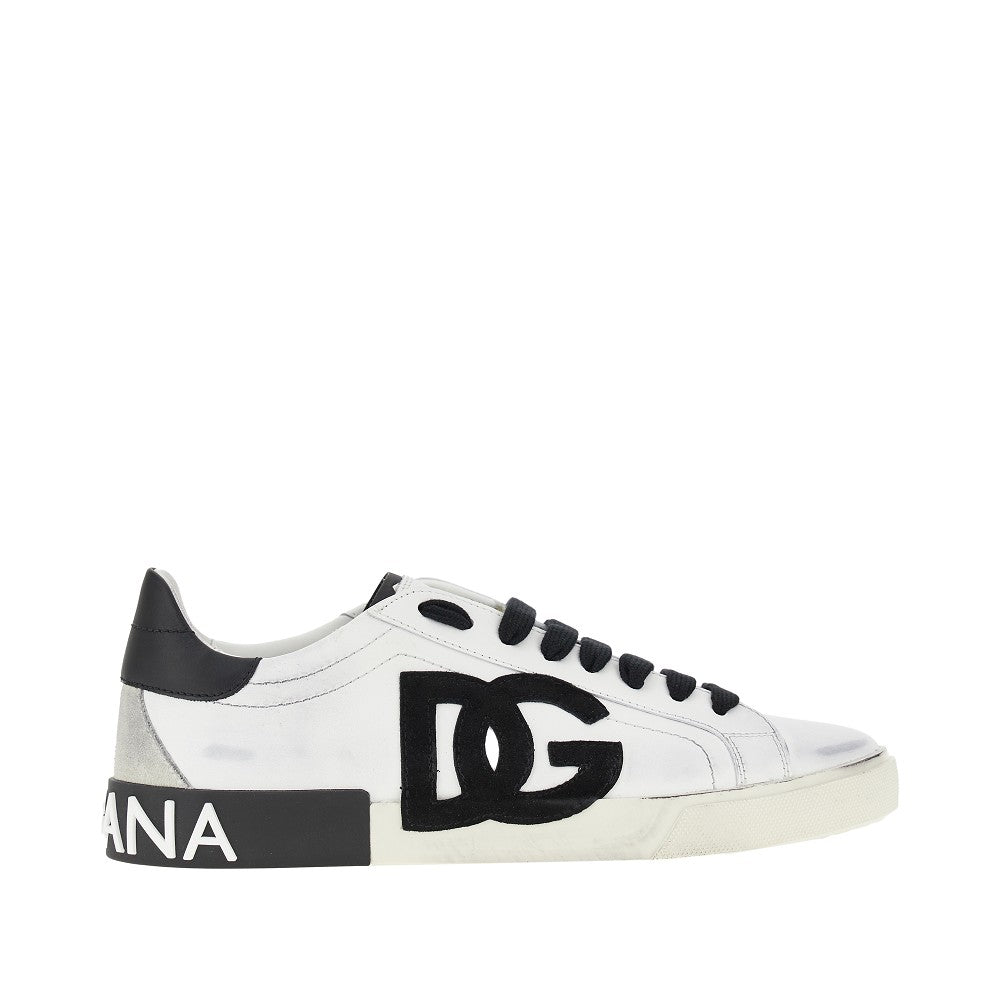 Sneakers Portofino Vintage in pelle con patch