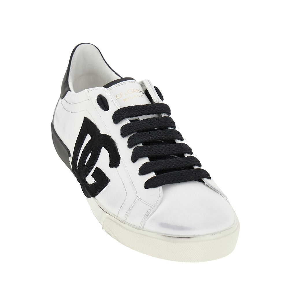 Sneakers Portofino Vintage in pelle con patch