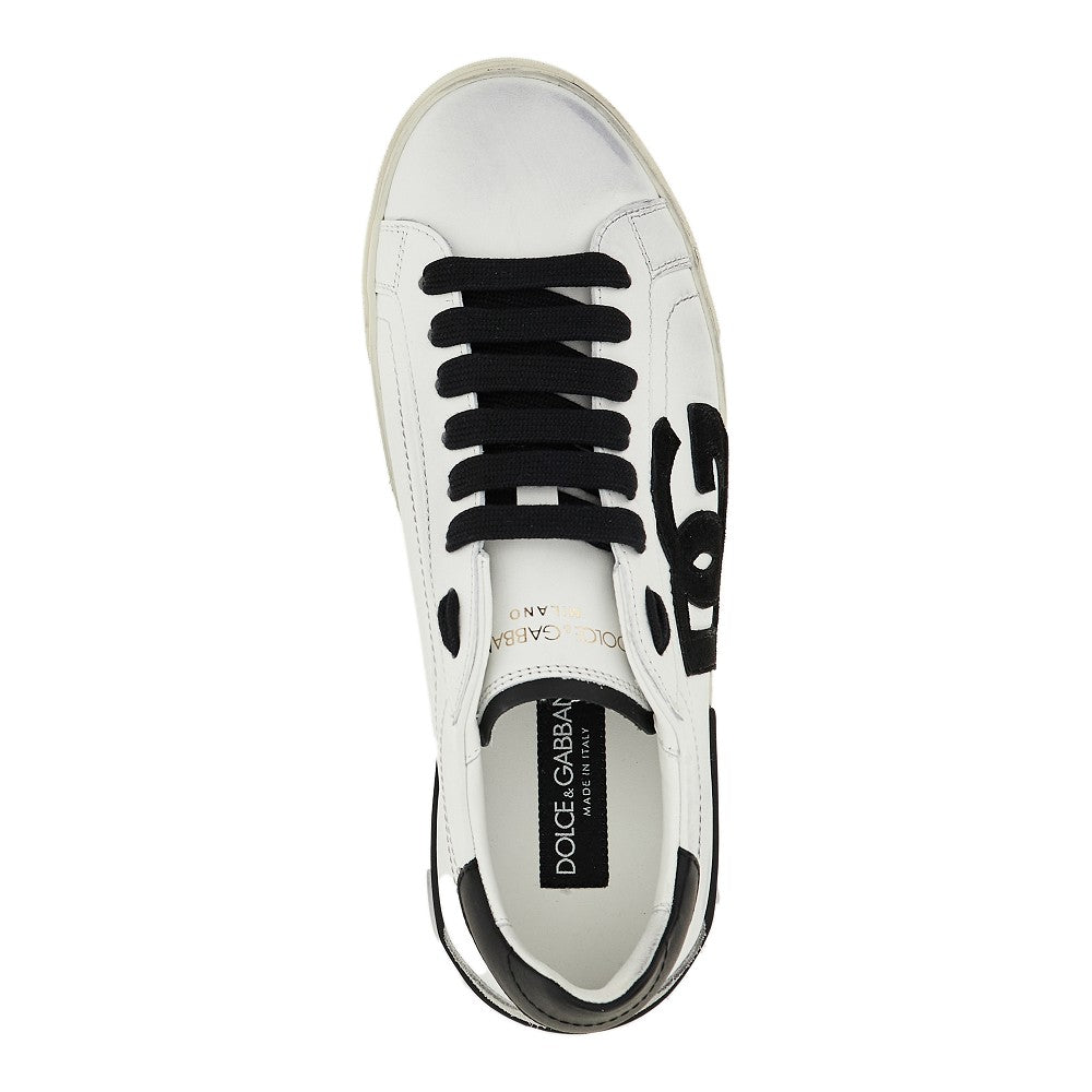 Sneakers Portofino Vintage in pelle con patch