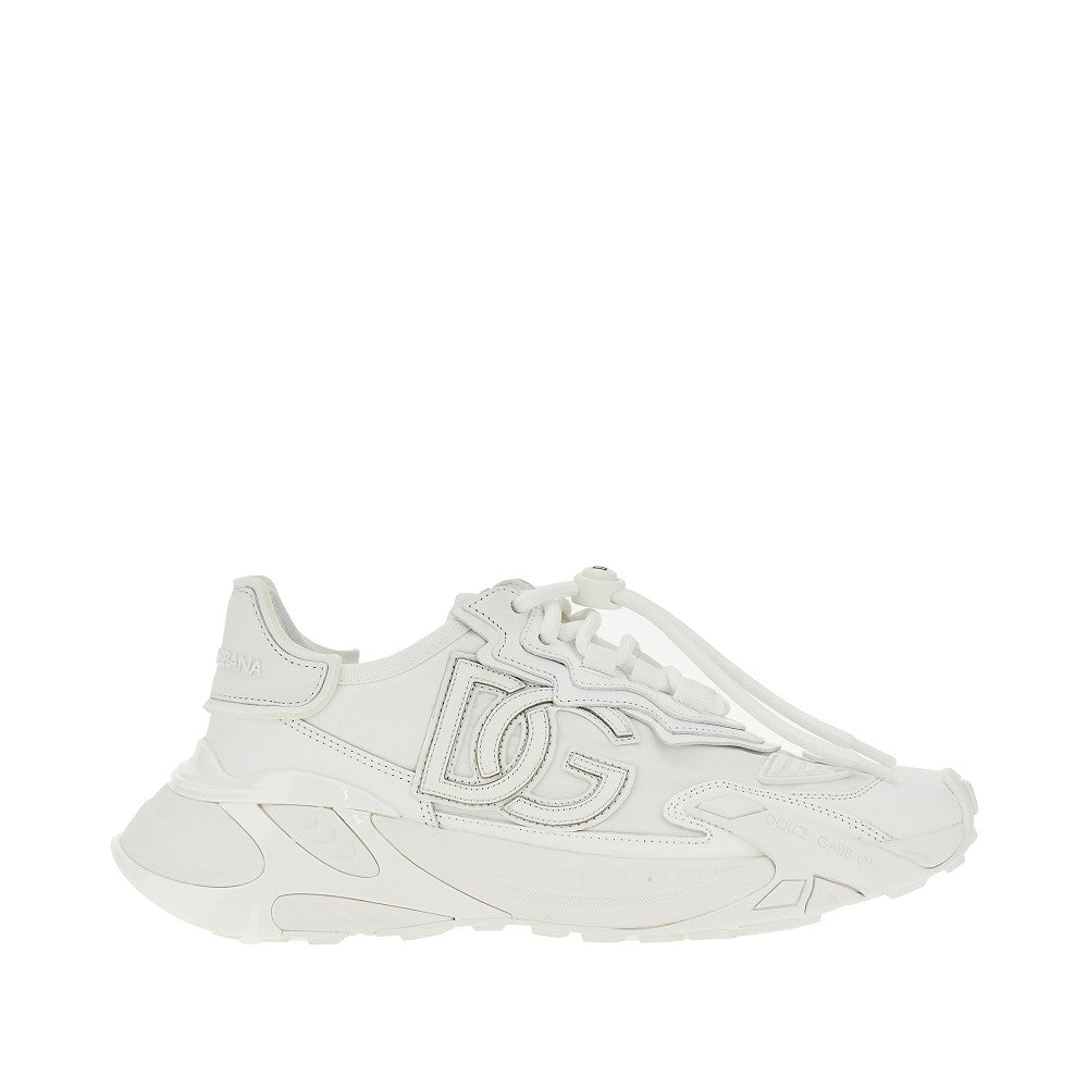 'Day Faster' leather and fabric sneakers