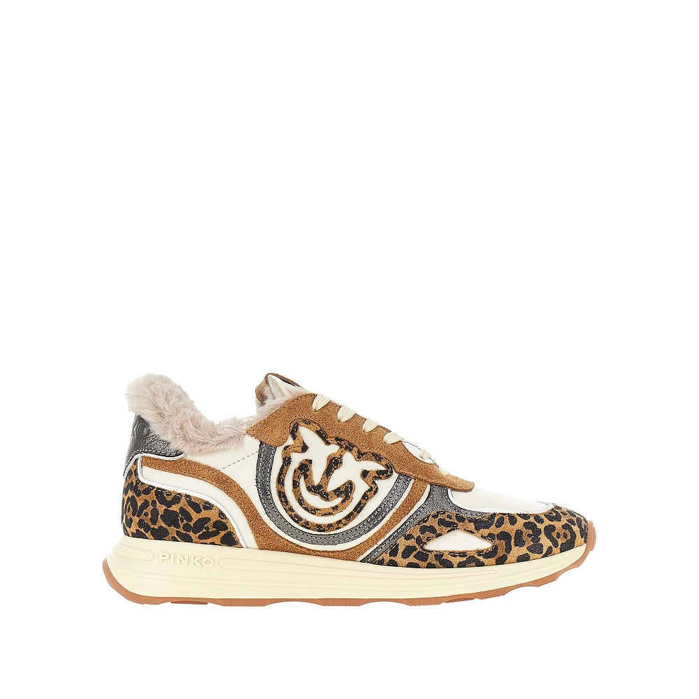 Sneakers in pelle con motivo animalier