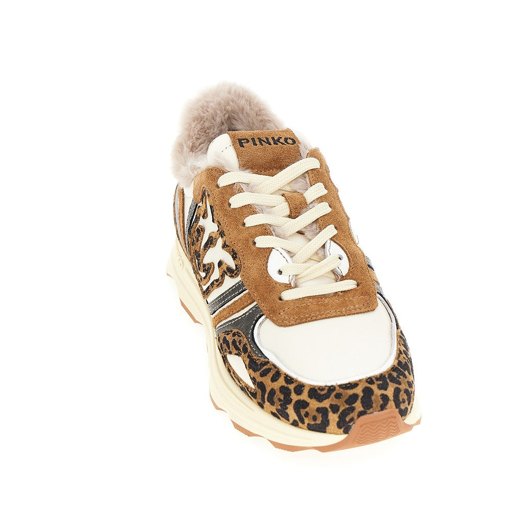 Sneakers in pelle con motivo animalier