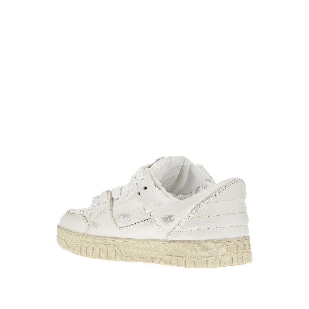 Sneakers in pelle con effetto sporco