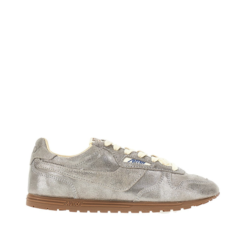 'Windspin' laminated leather sneakers