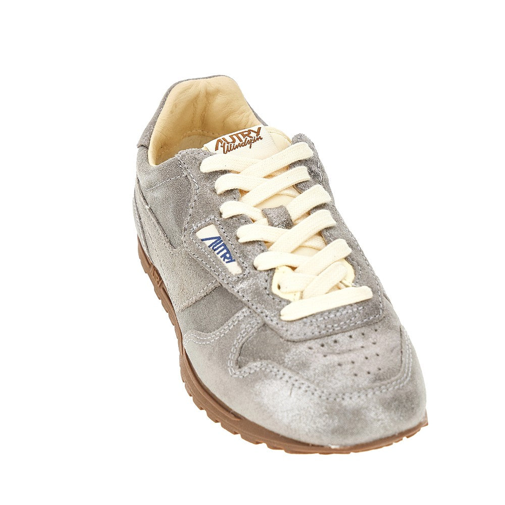 'Windspin' laminated leather sneakers