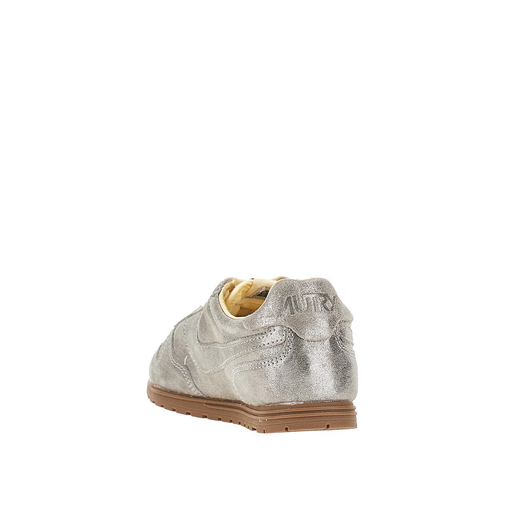 'Windspin' laminated leather sneakers