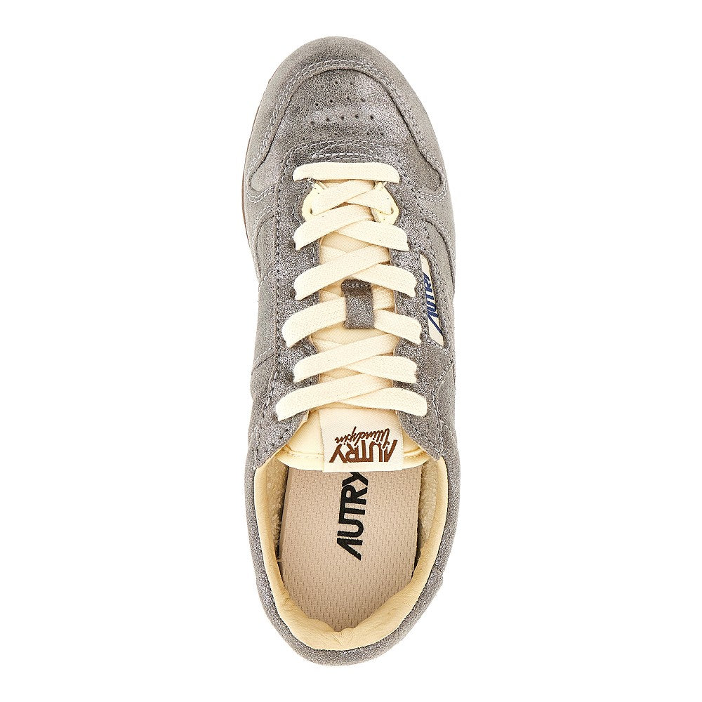 'Windspin' laminated leather sneakers