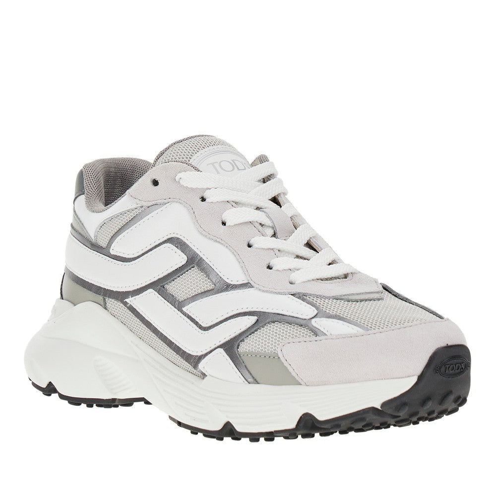 Sneakers in mesh e pelle