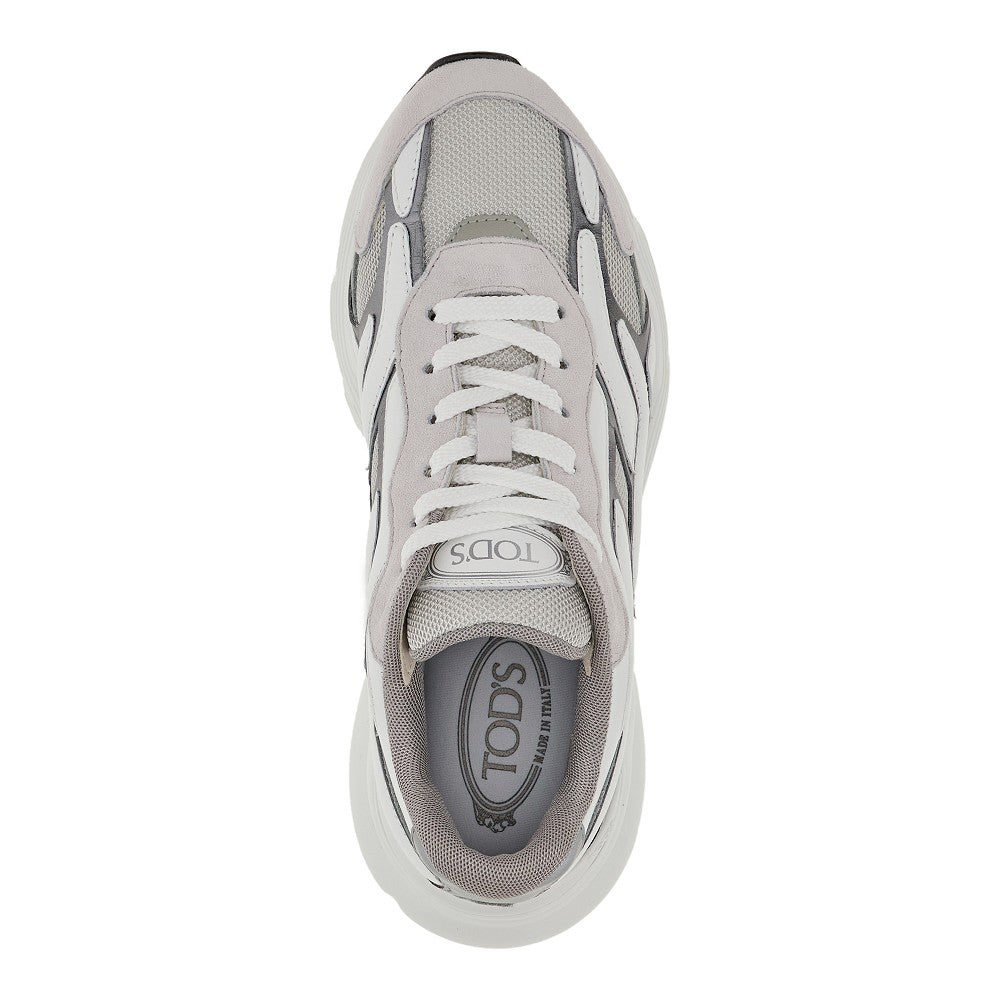 Sneakers in mesh e pelle