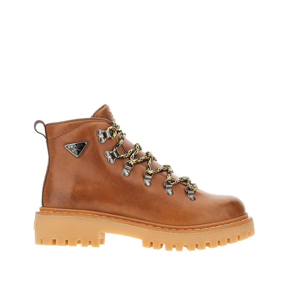 Leather lace-up boots