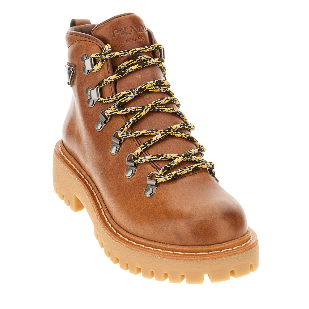 Leather lace-up boots