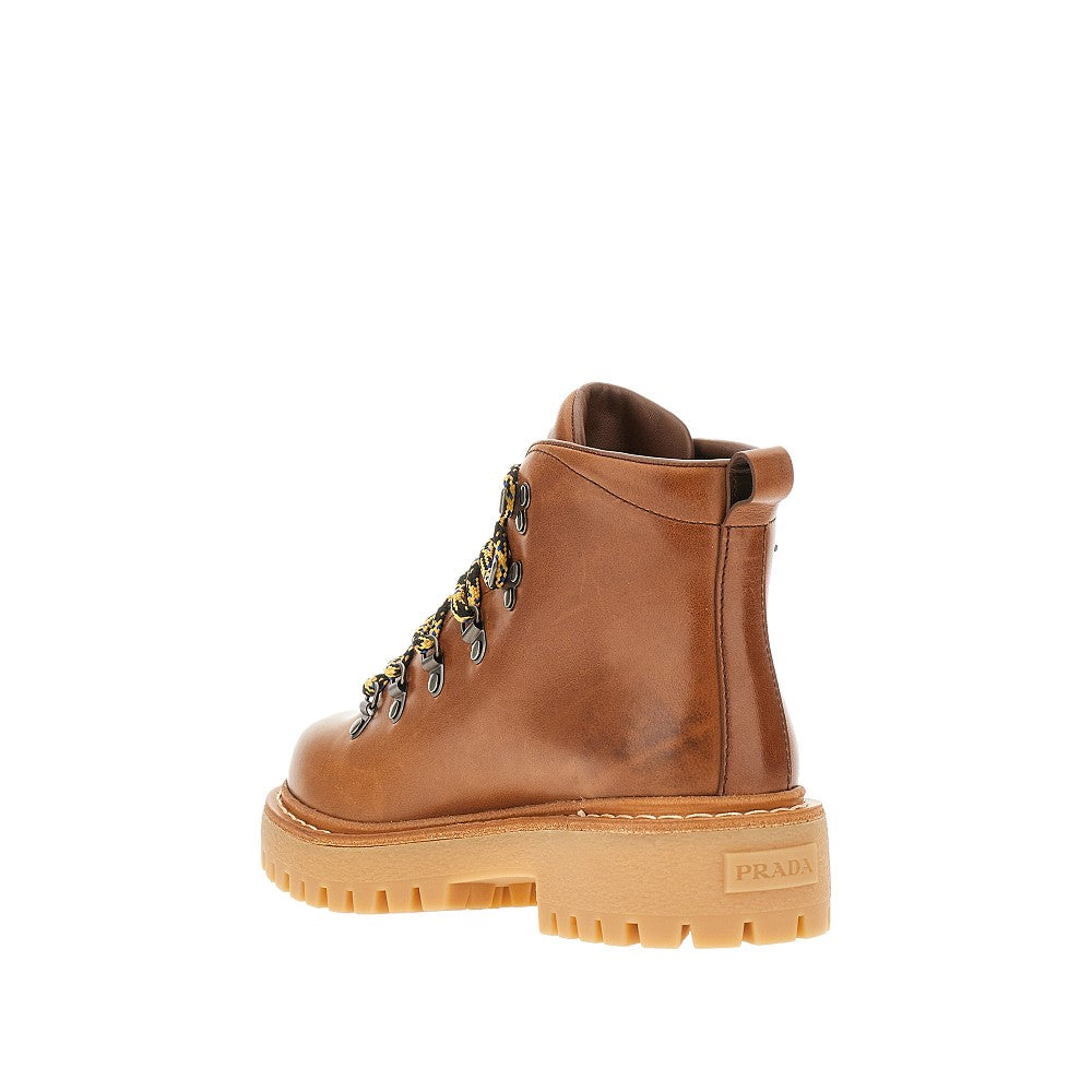 Leather lace-up boots
