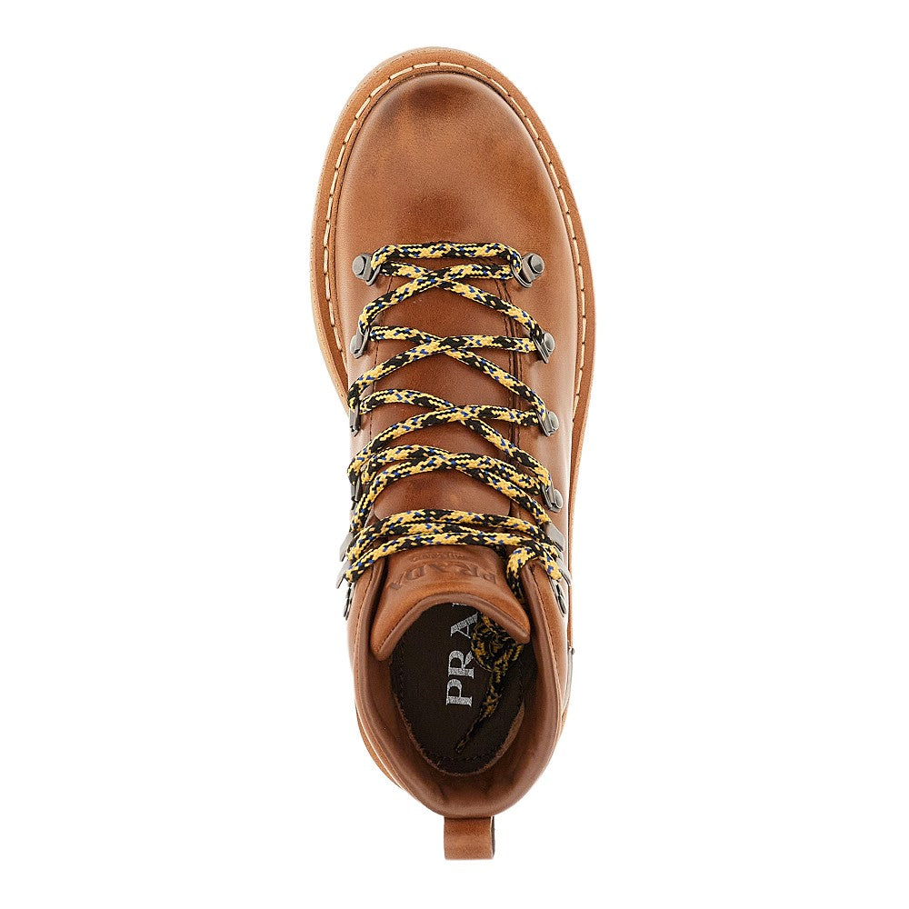 Leather lace-up boots