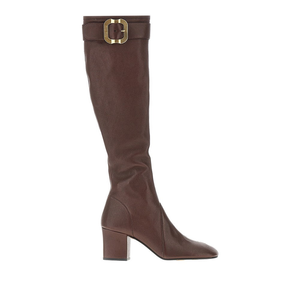 Nappa leather boots with buckle