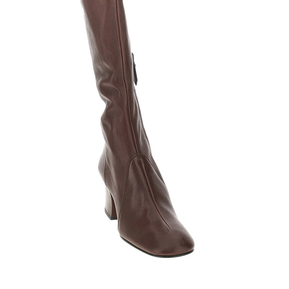 Nappa leather boots with buckle