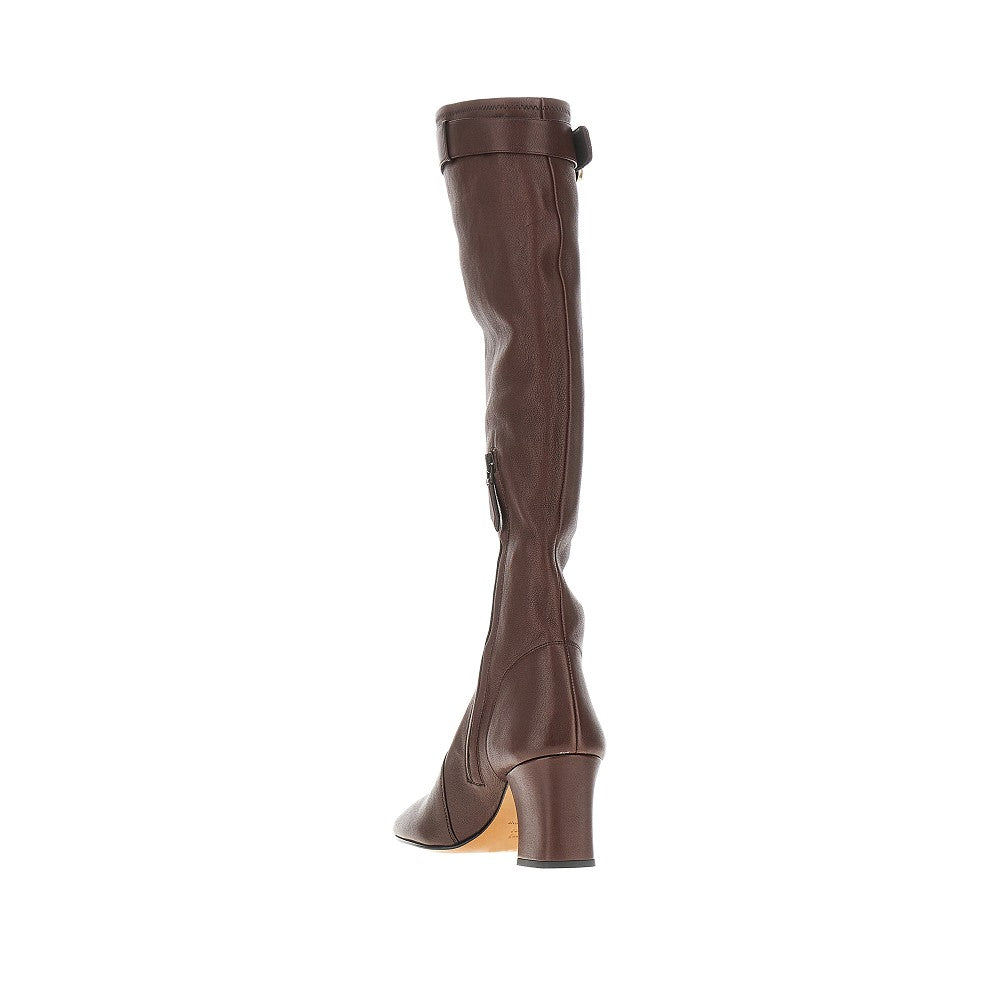 Nappa leather boots with buckle