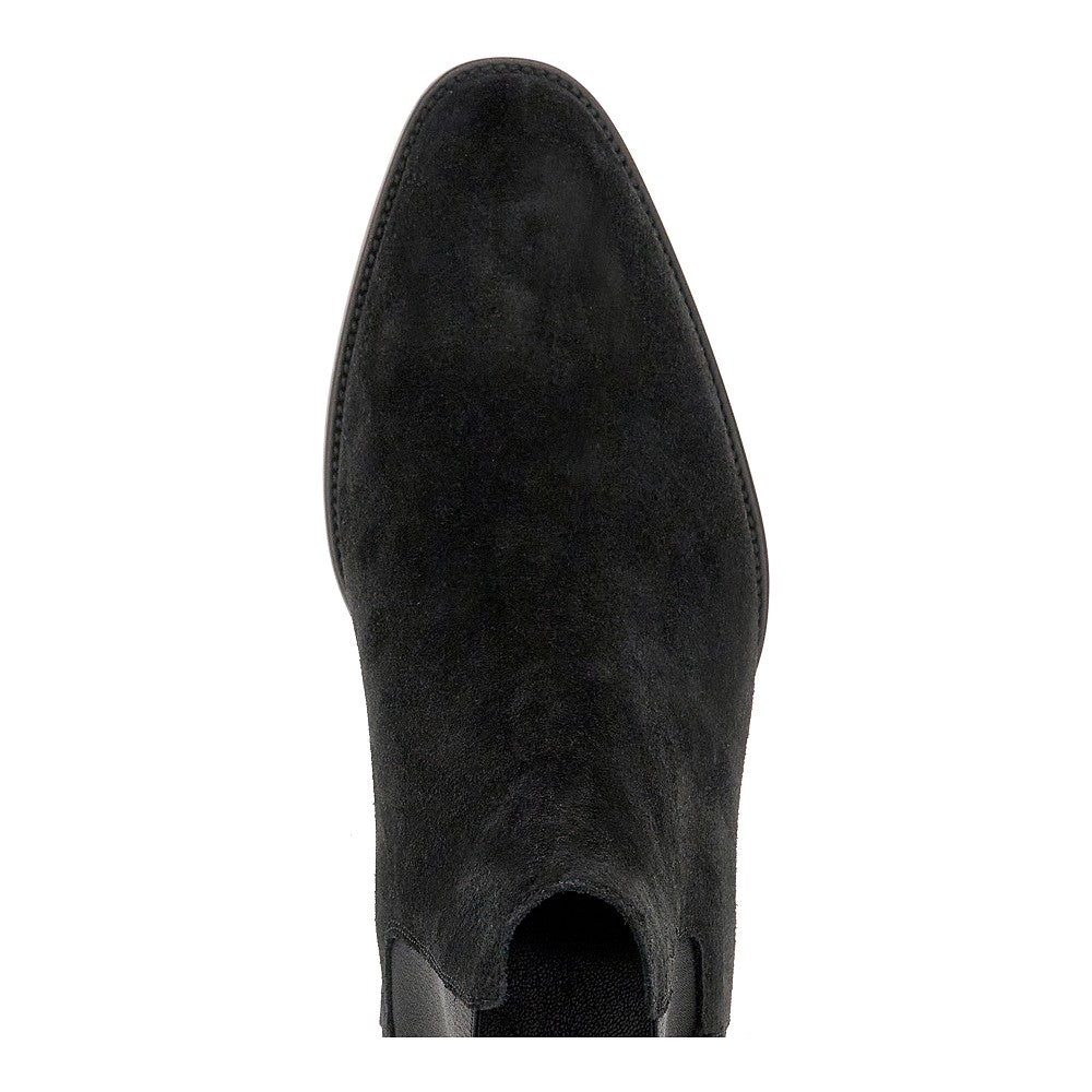 Vintage suede leather boots with buckles
