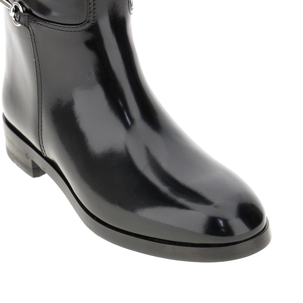 Brushed leather 'Horsebit' boots
