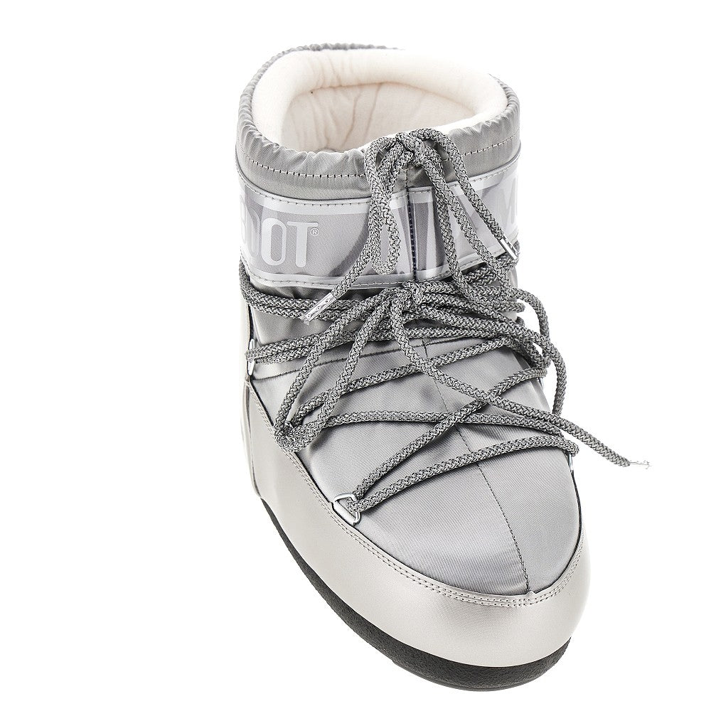 'Icon Low Glance' satin boots