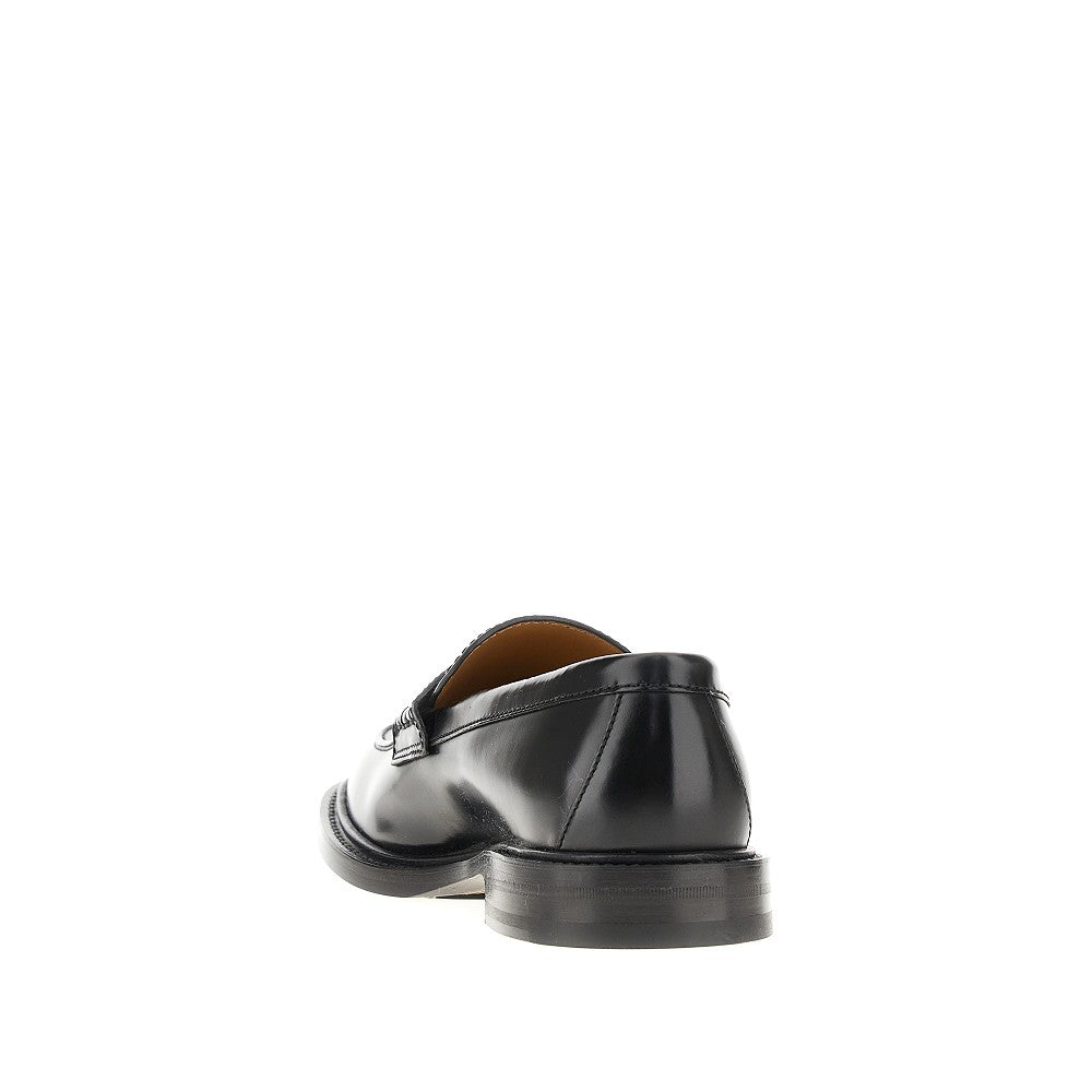Leather loafers with Web detail