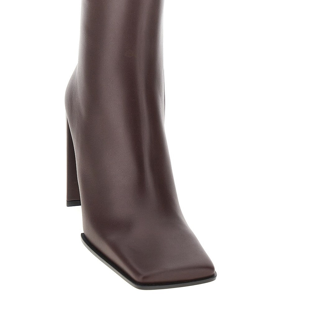 'Square' leather boots