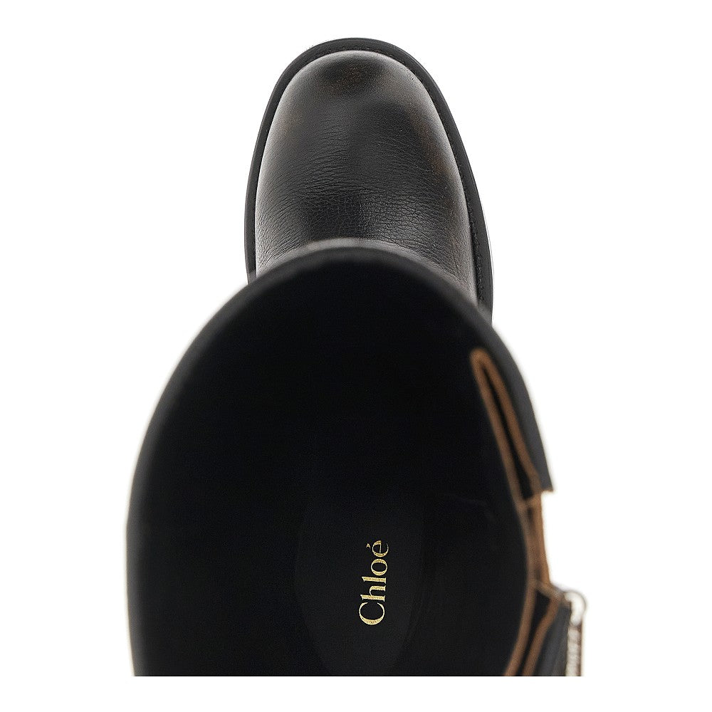 'Dakota' grained leather boots