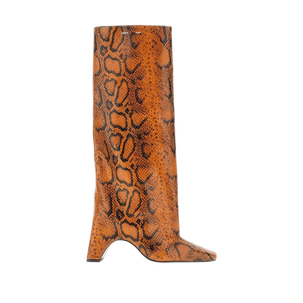 Snake-print leather 'Bridge' boots
