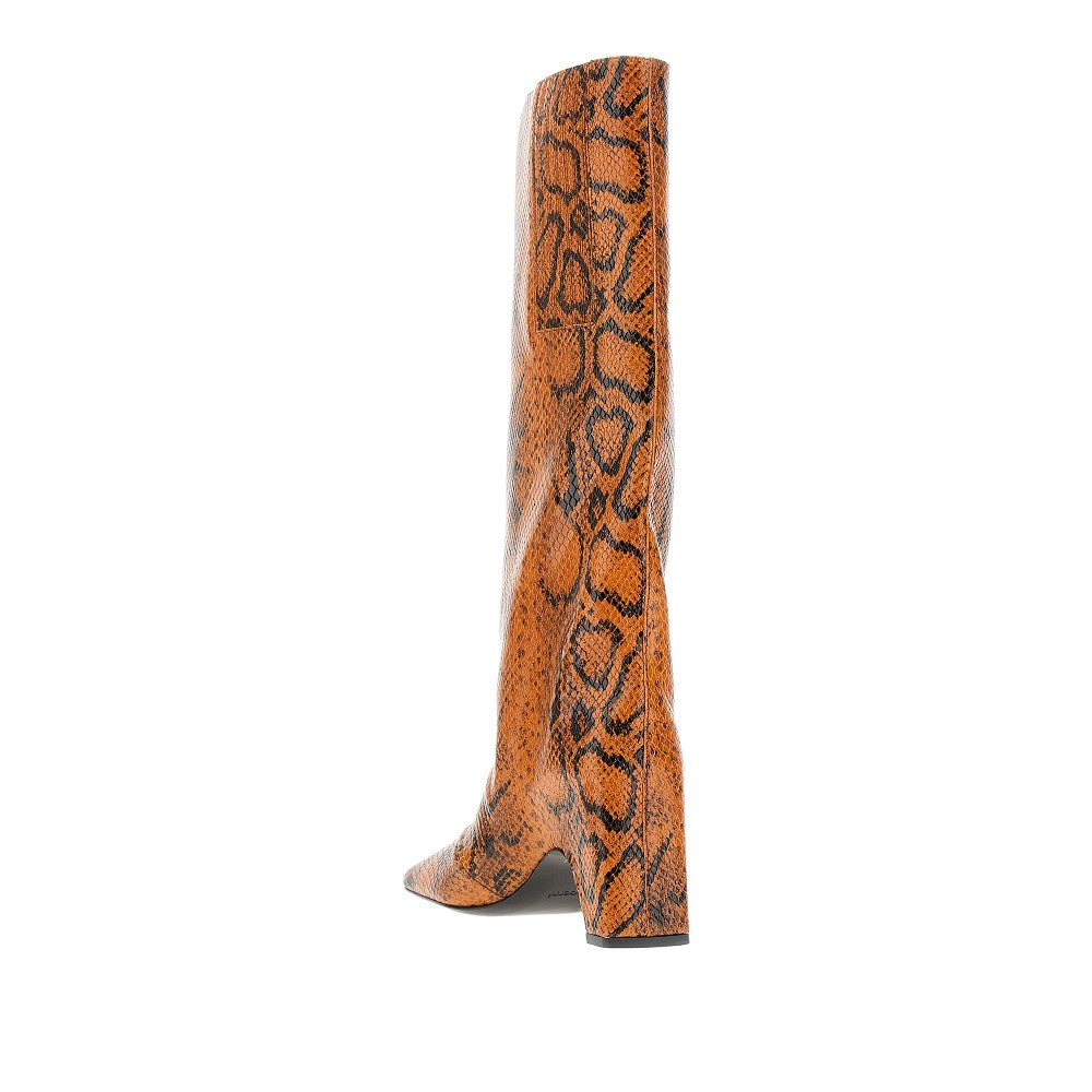 Snake-print leather 'Bridge' boots
