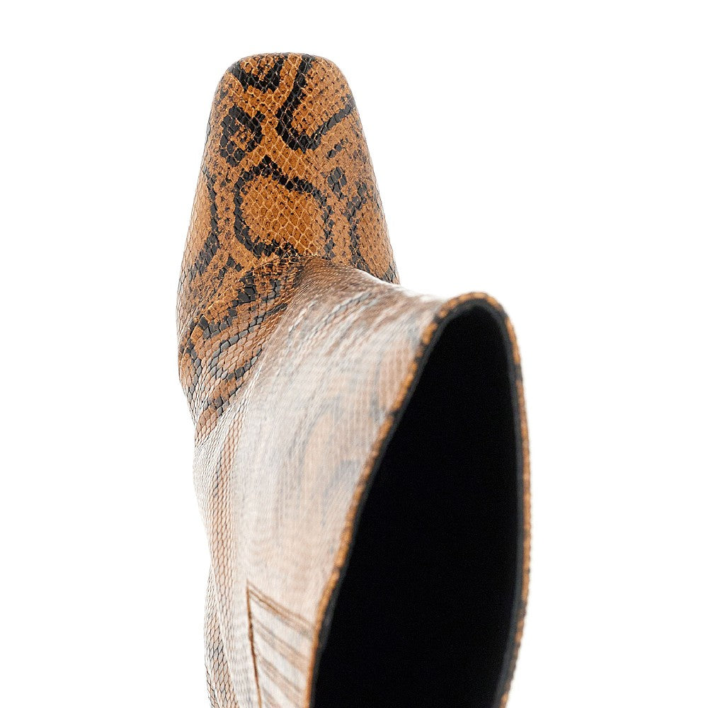 Stivali 'Bridge' in pelle stampa serpente