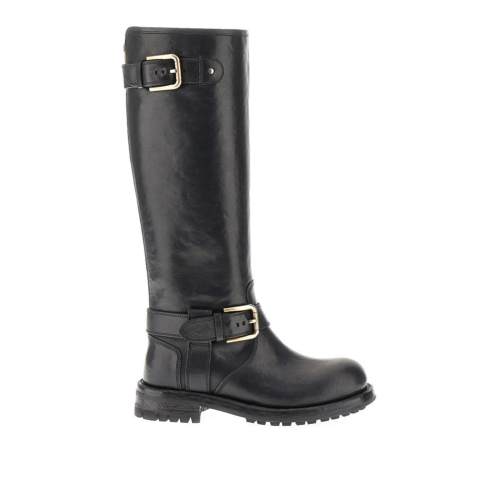 Stivali biker in pelle