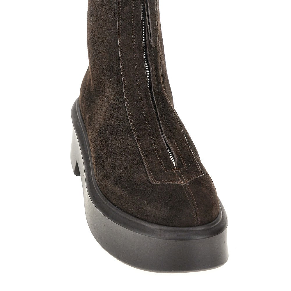 Suede leather Zipped boots