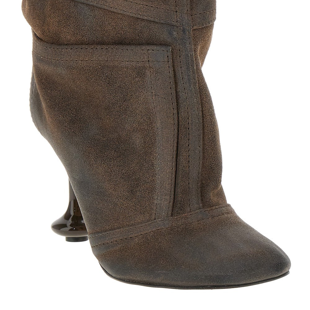 Waxed suede leather 'Toy' ankle boots
