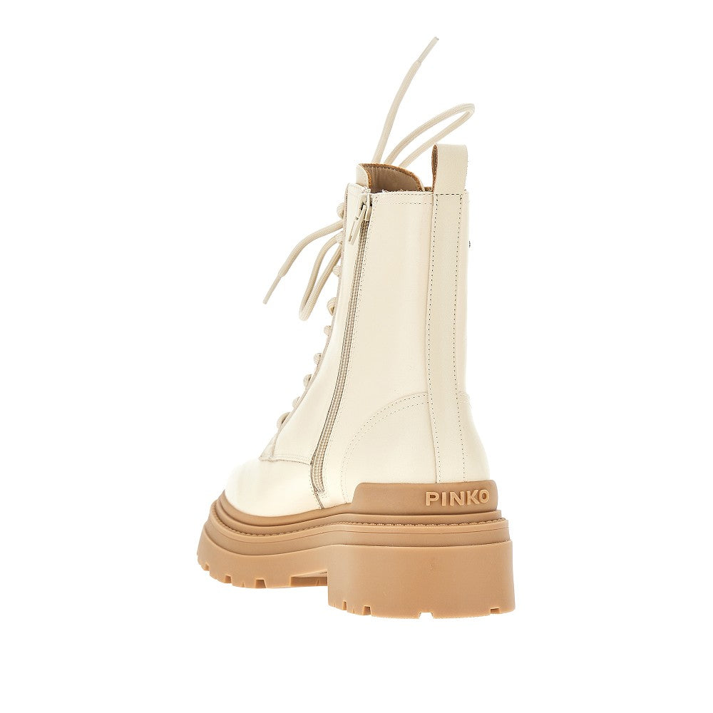 Stivaletti in pelle con dettaglio Love Birds