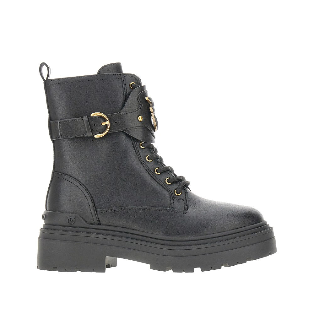 Combat boots in pelle 'Love Birds'