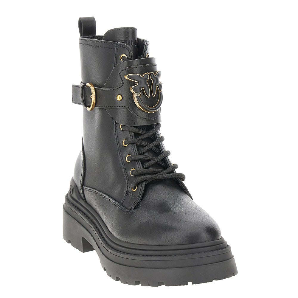 Combat boots in pelle 'Love Birds'