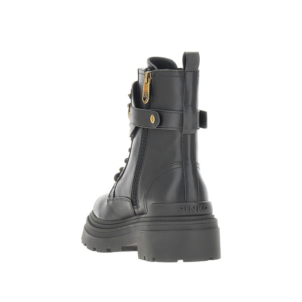 Combat boots in pelle 'Love Birds'