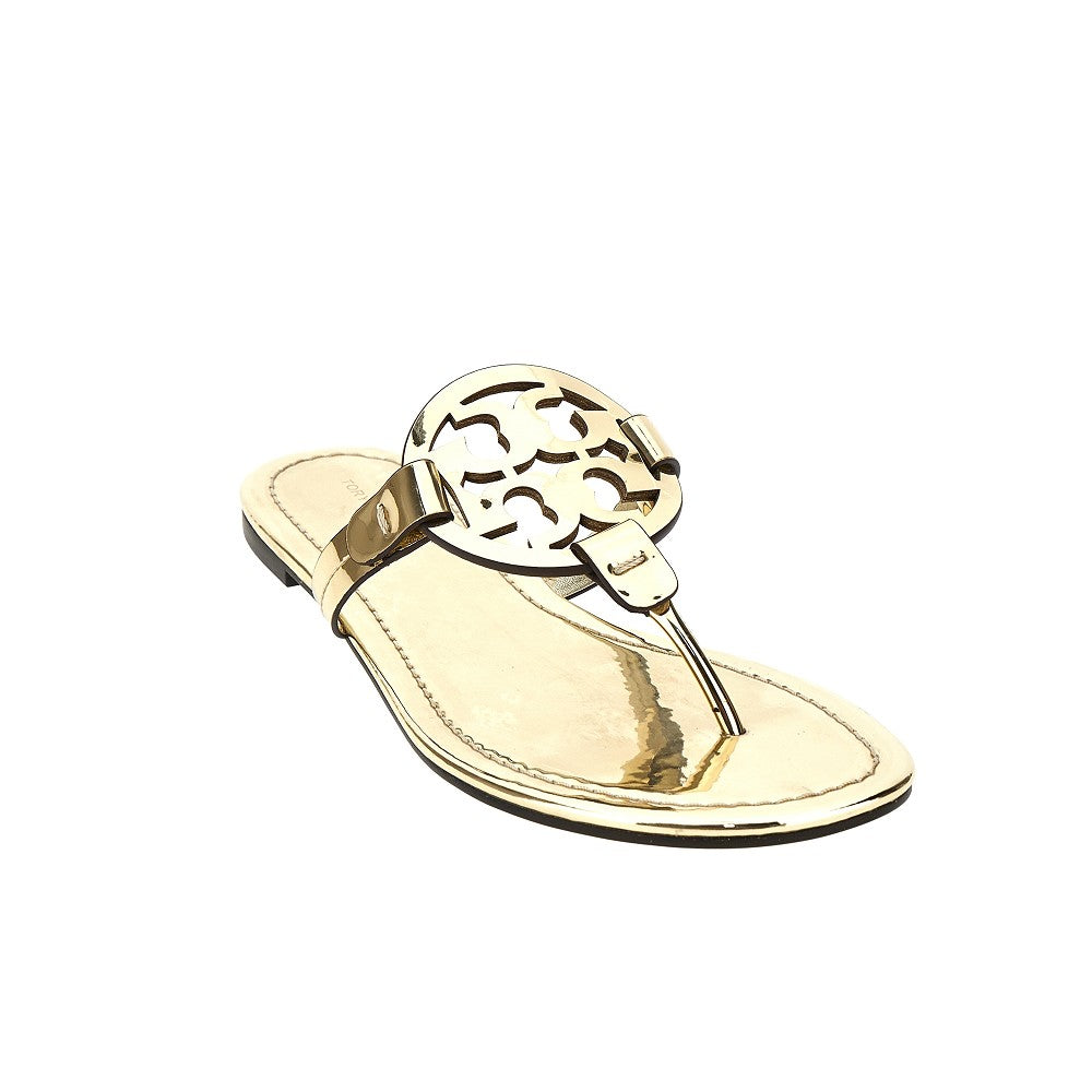 Metallized faux leather 'Miller' sandals