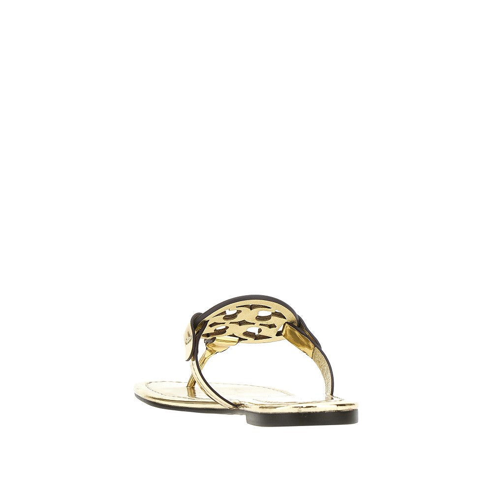 Metallized faux leather 'Miller' sandals