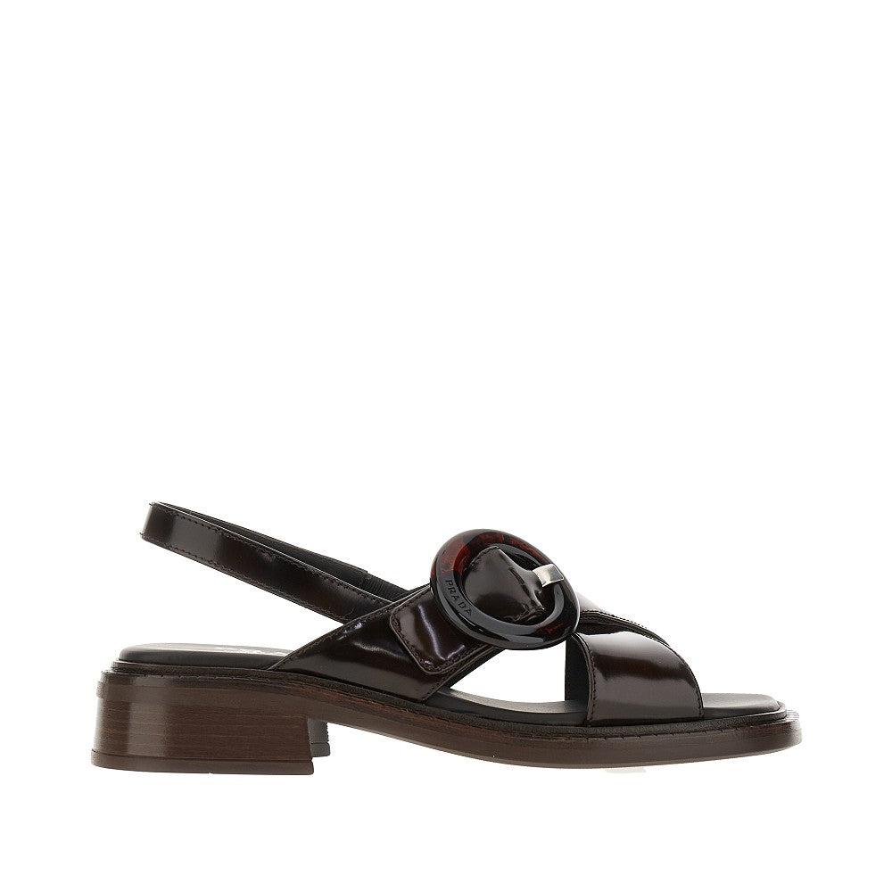 Sandali in pelle spazzolata fumé