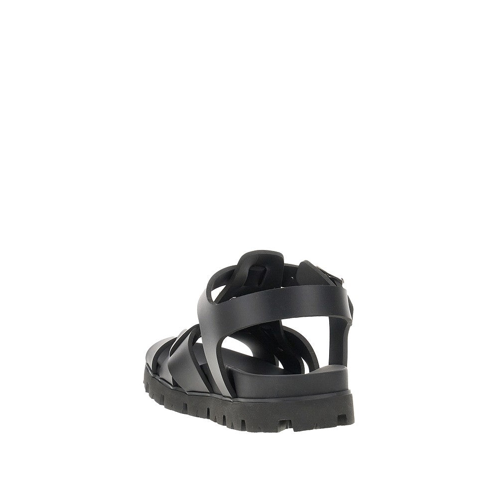 Woven rubber sandals