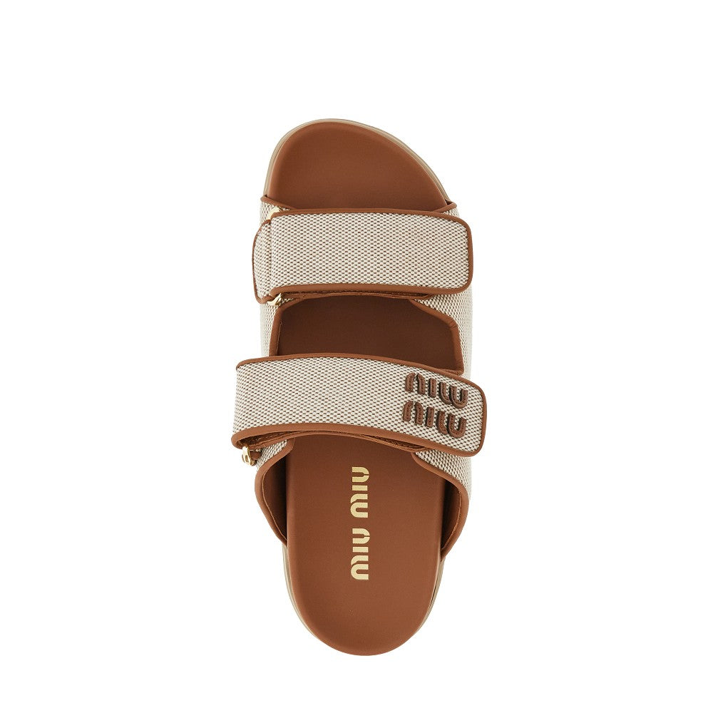 Canvas double-strap sandals