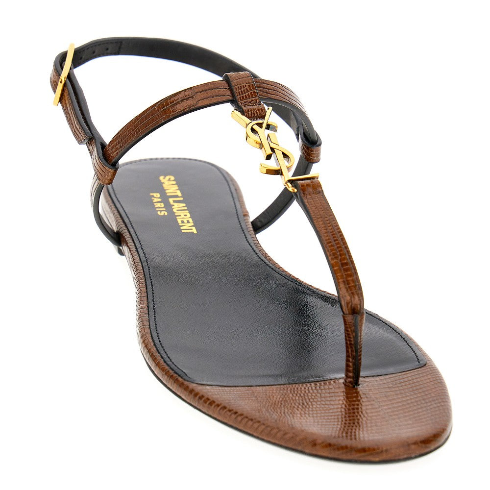Lizard-print leather 'Cassandra' sandals