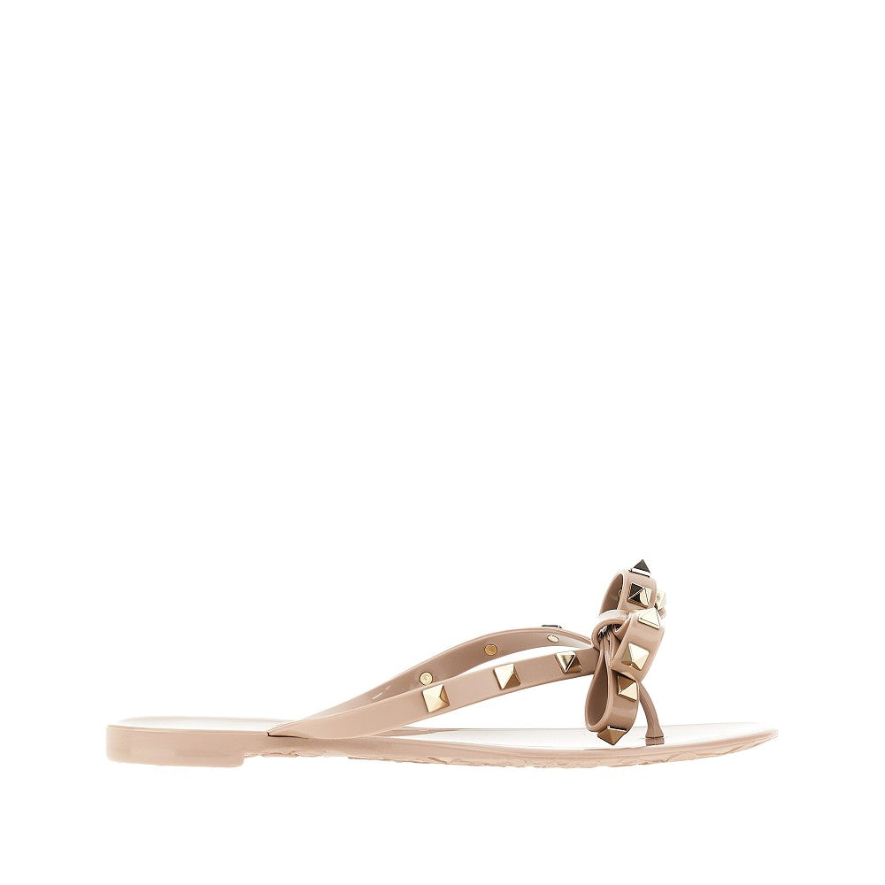 'Rockstud' rubber thong slides