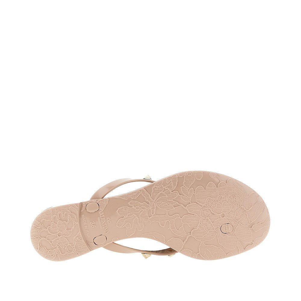 'Rockstud' rubber thong slides