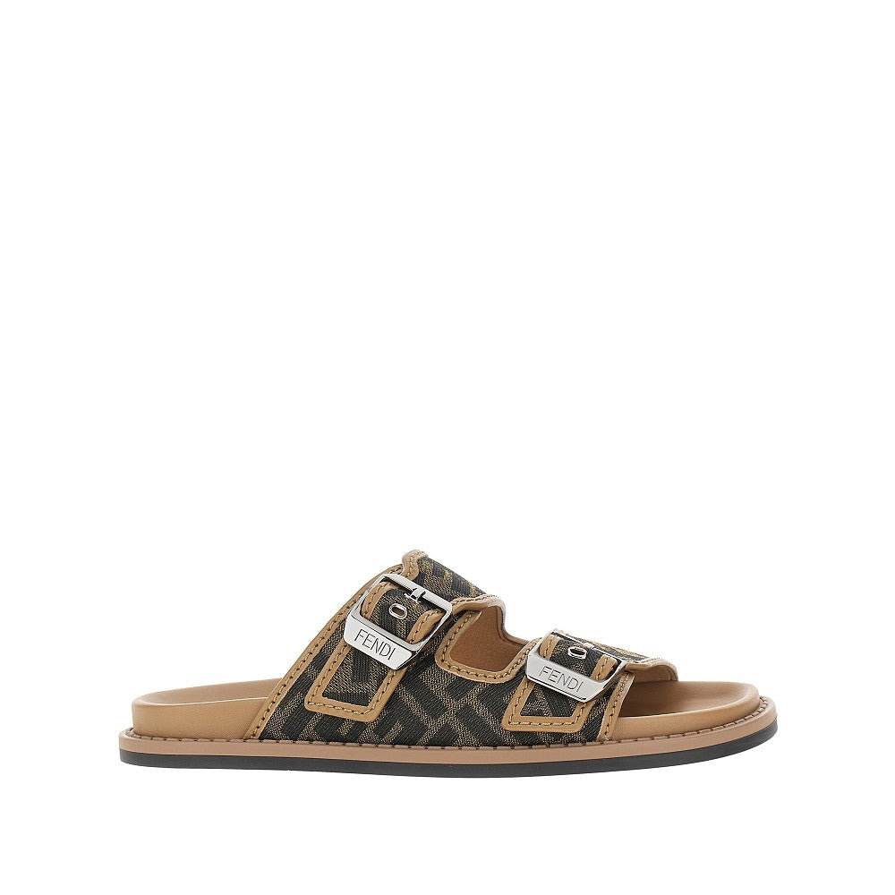 'Fendi Feel' jacquard FF slides